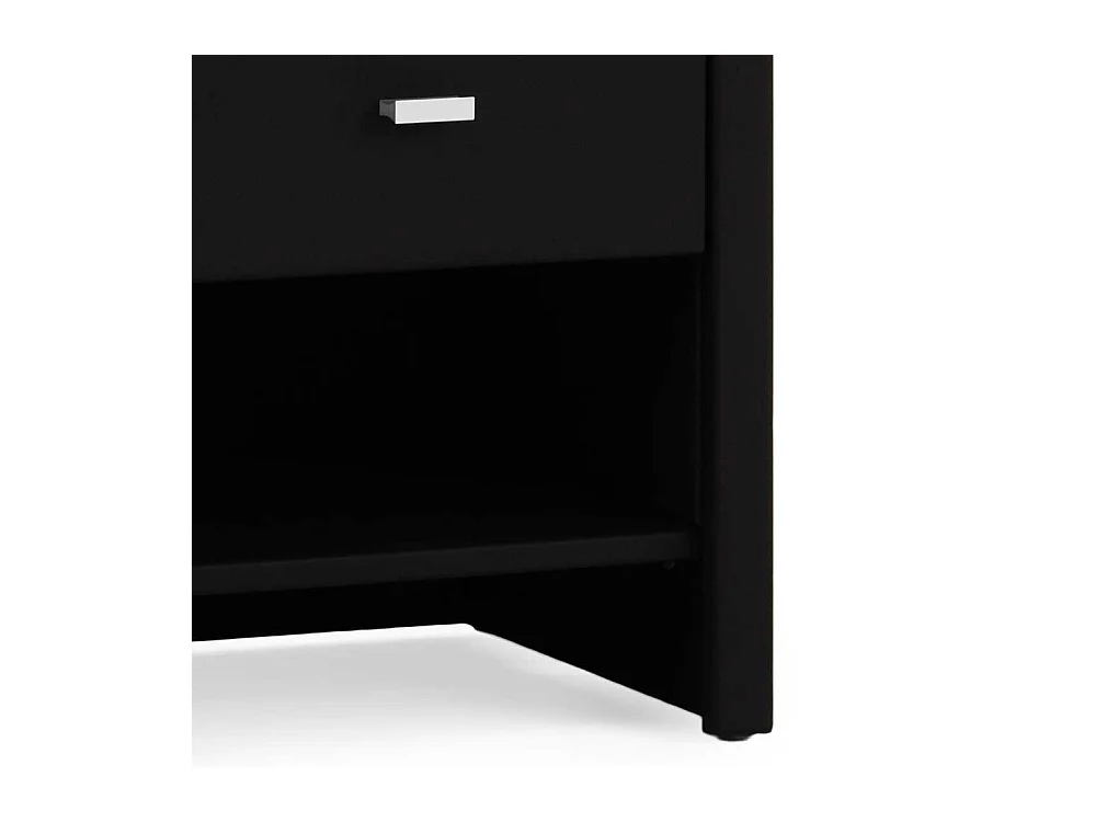 Nachtkonsole aus Webstoff Schwarz Schublade