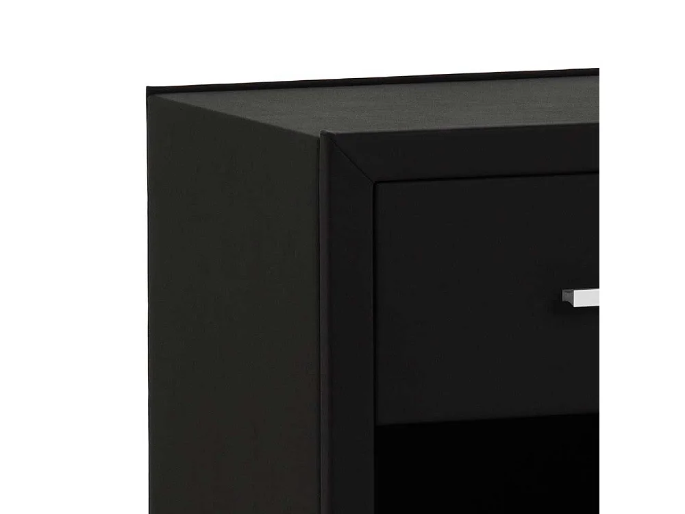 Nachtkonsole aus Webstoff Schwarz Schublade