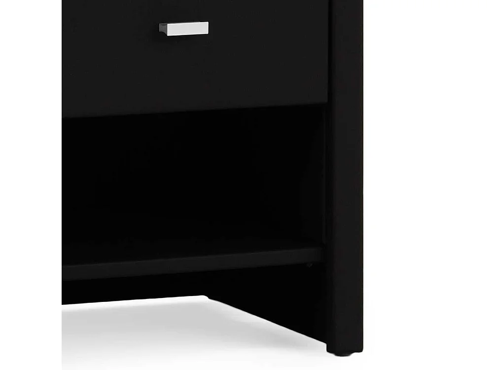 Nachtkonsole aus Webstoff Schwarz Schublade