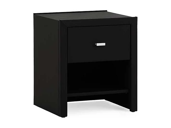 Nachtkonsole aus Webstoff Schwarz Schublade