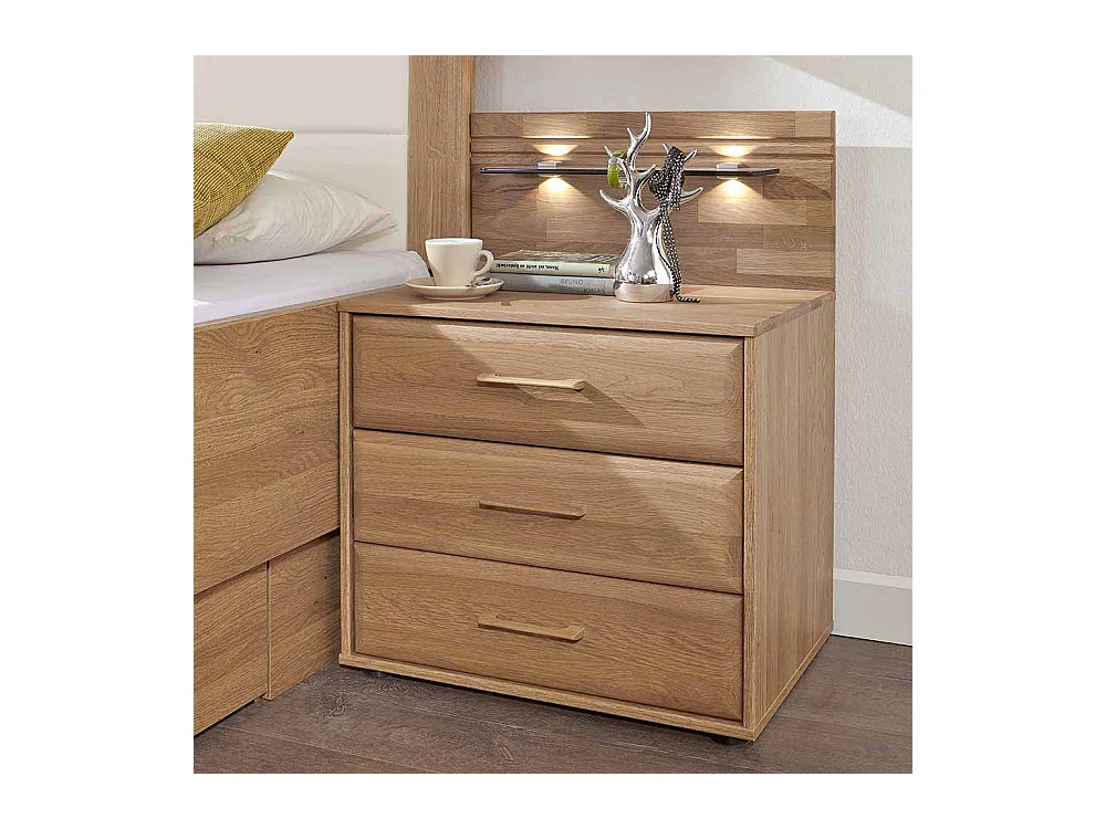 Nachtkonsole aus Eiche LED Beleuchtung (2er Set)