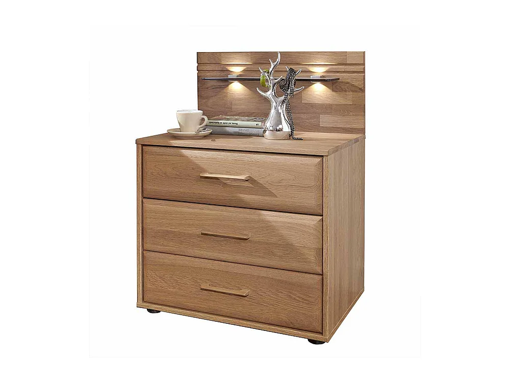 Nachtkonsole aus Eiche LED Beleuchtung (2er Set)