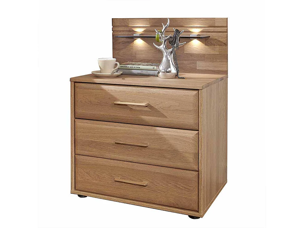 Nachtkonsole aus Eiche LED Beleuchtung (2er Set)