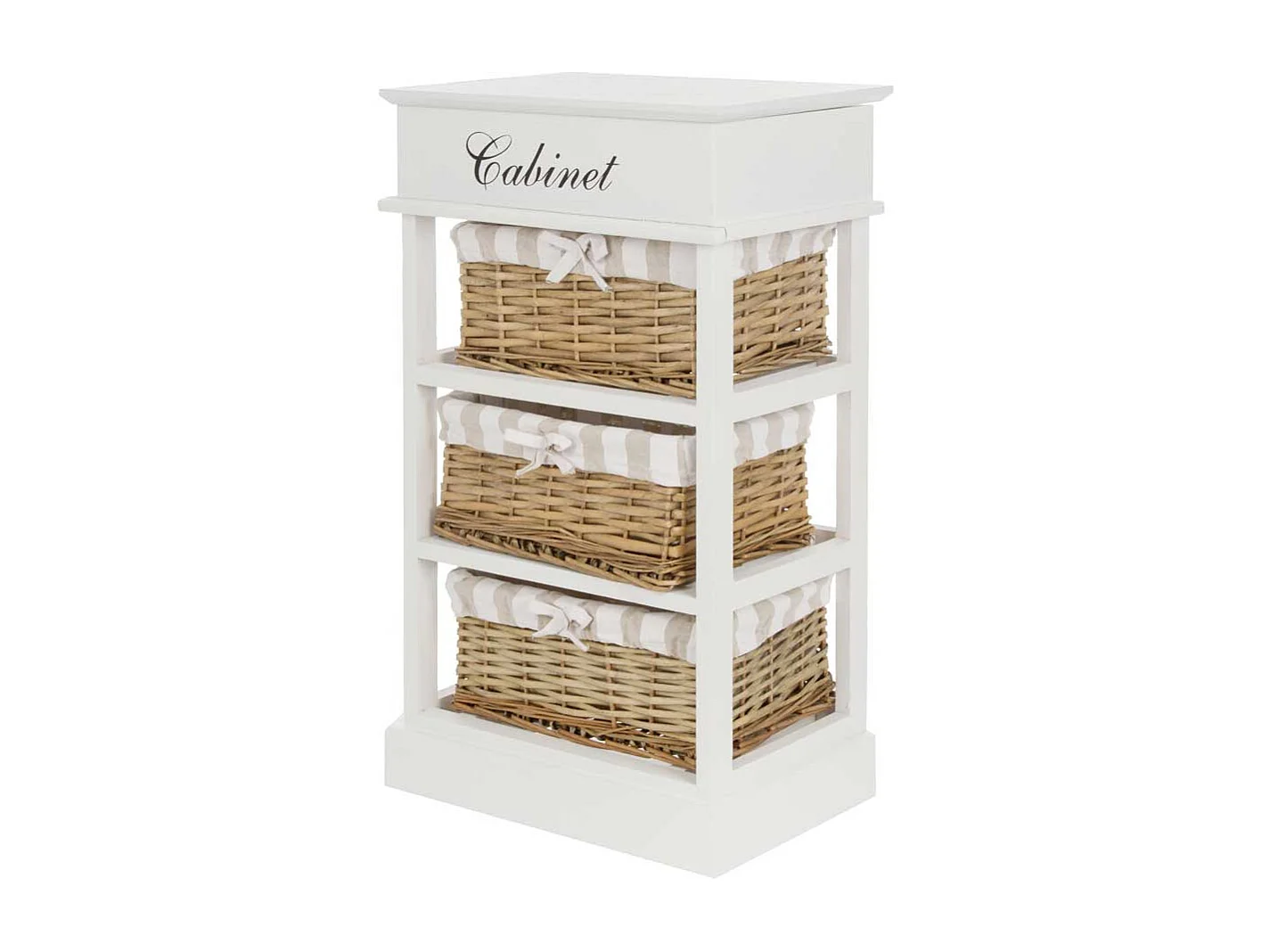 Korbkommode in Weiß Shabby Chic Style