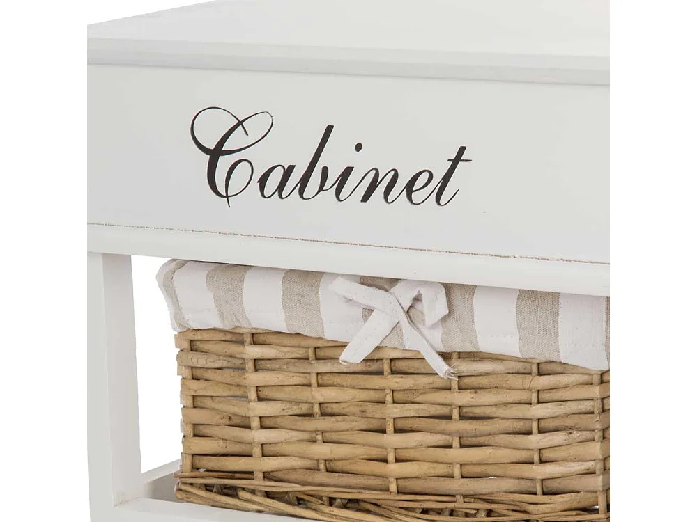 Korbkommode in Weiß Shabby Chic Style