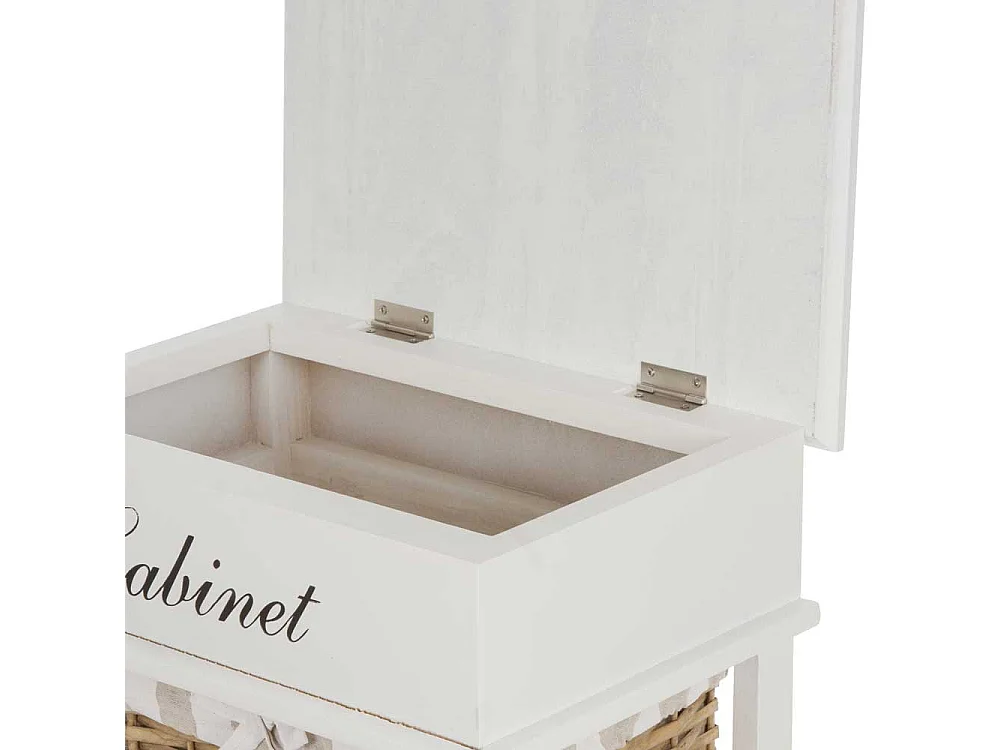 Korbkommode in Weiß Shabby Chic Style