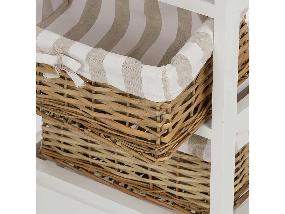 Korbkommode in Weiß Shabby Chic Style