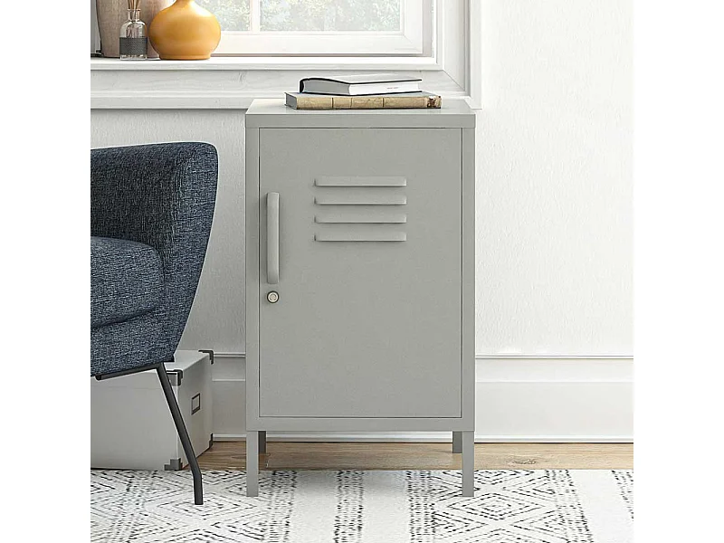 Nachtkommode mit Metalltür abschließbar