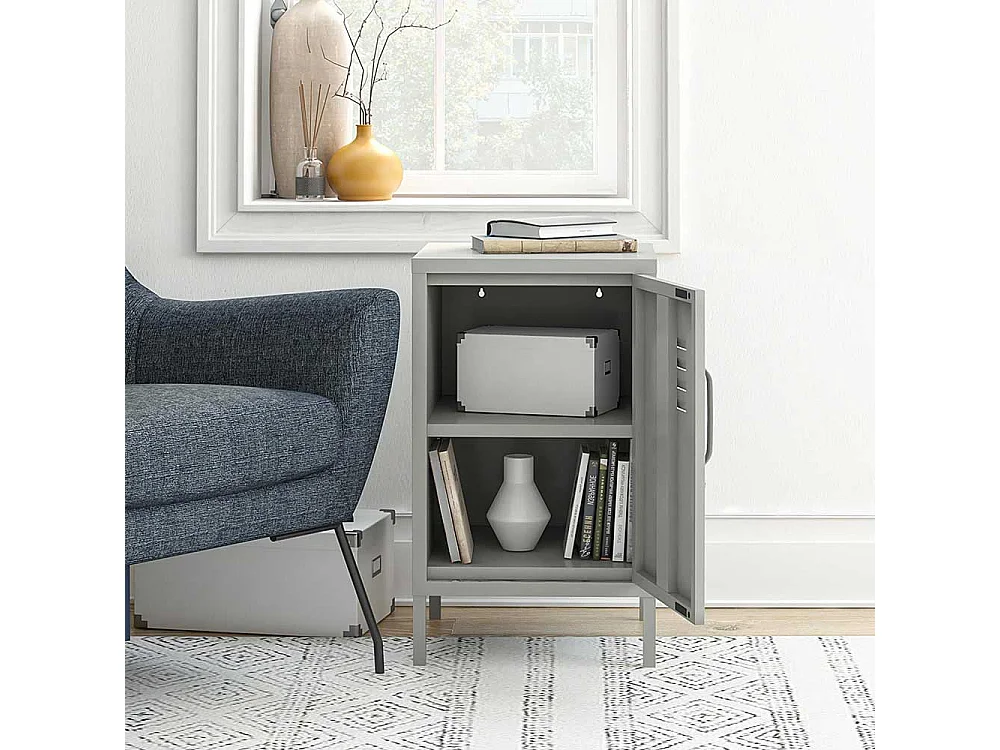 Nachtkommode mit Metalltür abschließbar