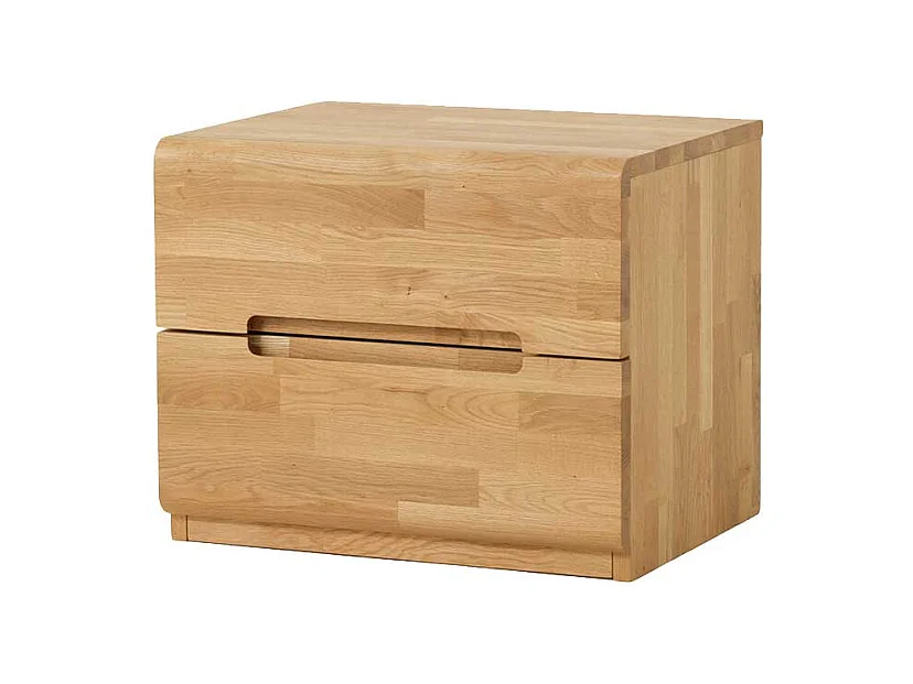 Nachtkonsole aus Wildeiche Massivholz 2 Schubladen