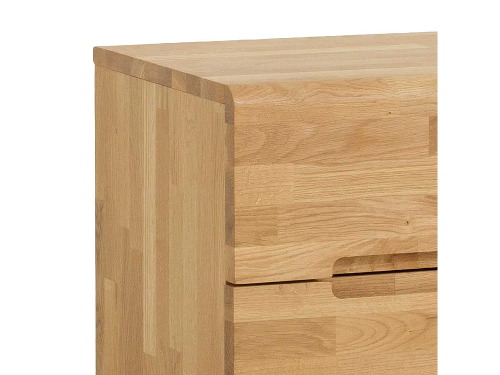 Nachtkonsole aus Wildeiche Massivholz 2 Schubladen