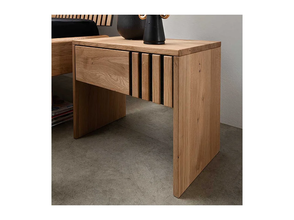 Nachttisch Kommode massiv aus Wildeiche Massivholz einer Schublade