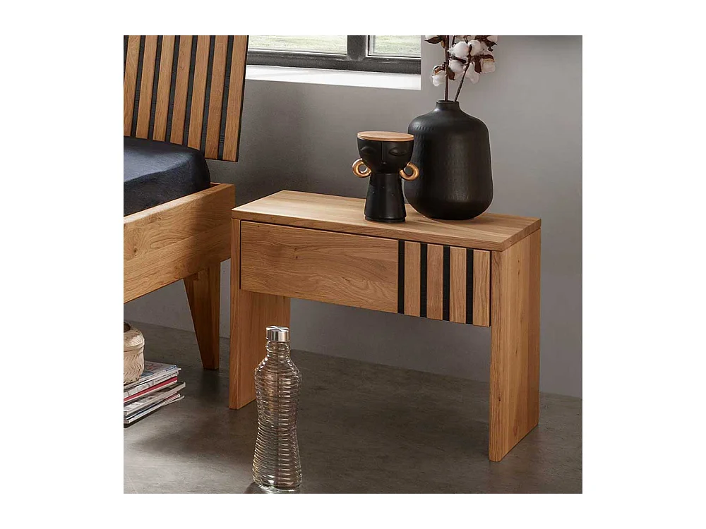 Nachttisch Kommode massiv aus Wildeiche Massivholz einer Schublade