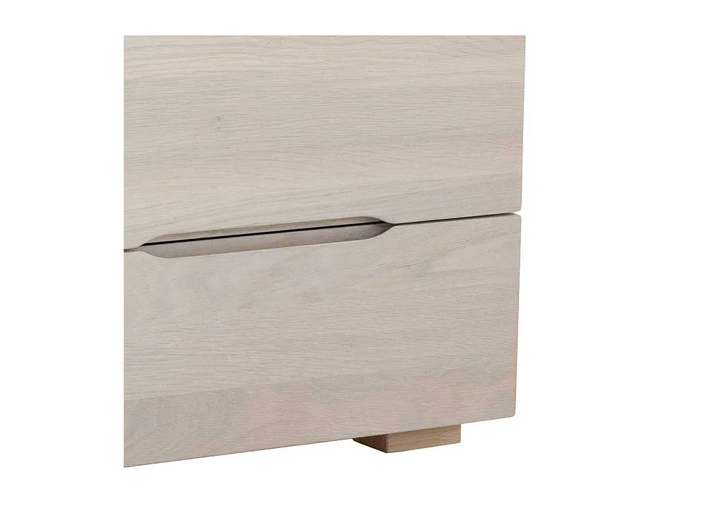 Design Nachtkonsole aus Wildeiche massiv weiß geölt