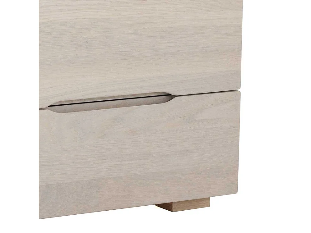 Design Nachtkonsole aus Wildeiche massiv weiß geölt