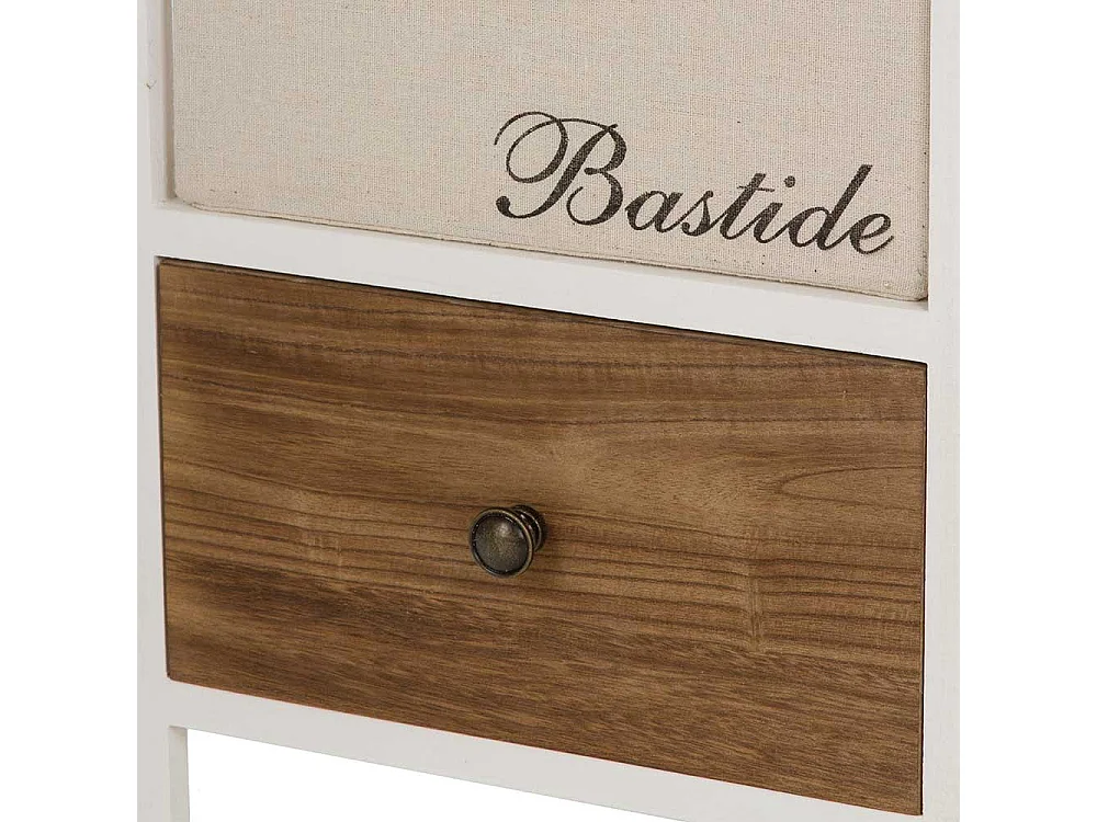 Schubladenkommode Landhaus in Weiß mehrfarbig