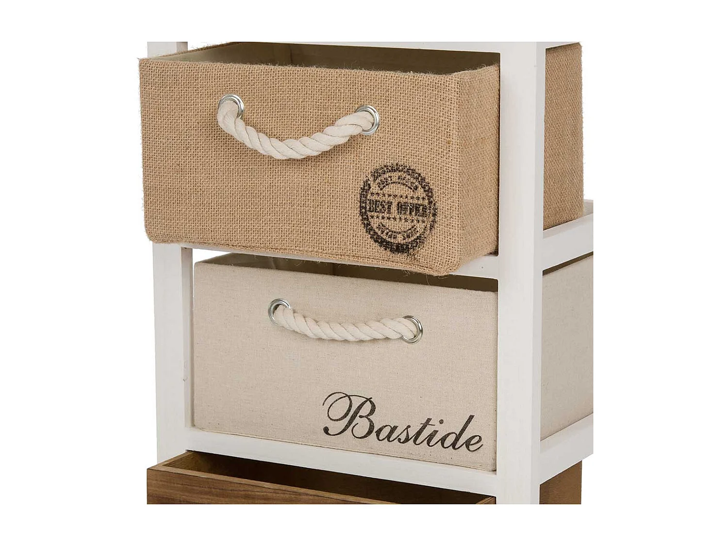 Schubladenkommode Landhaus in Weiß mehrfarbig