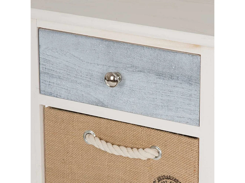 Schubladenkommode Landhaus in Weiß mehrfarbig