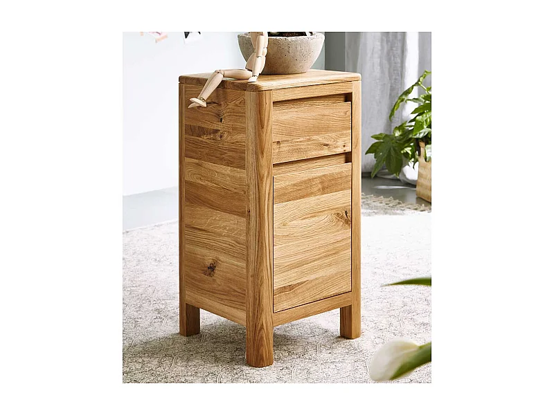Nachtschränkchen aus Wildeiche Massivholz 60 cm hoch