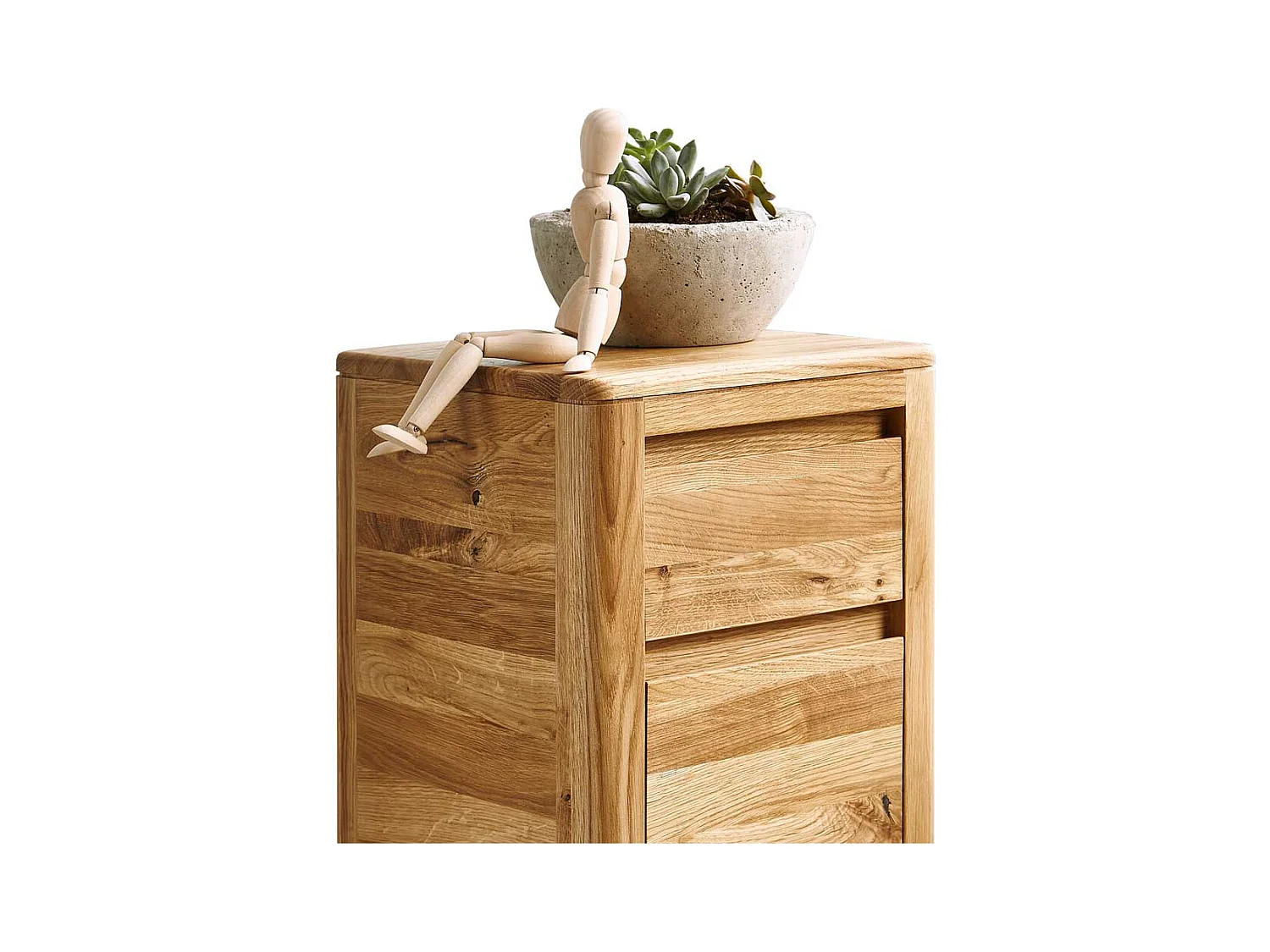 Nachtschränkchen aus Wildeiche Massivholz 60 cm hoch