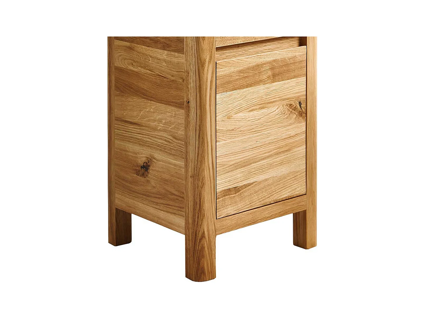 Nachtschränkchen aus Wildeiche Massivholz 60 cm hoch