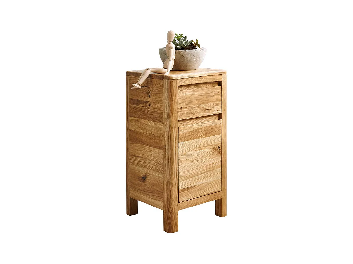 Nachtschränkchen aus Wildeiche Massivholz 60 cm hoch