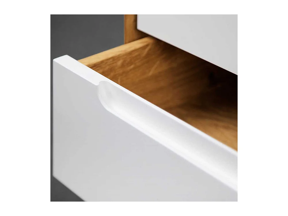 Nachttisch Kommode in Weiß und Wildeiche 30 cm tief