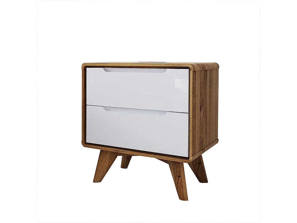 Nachttisch Kommode in Weiß und Wildeiche 30 cm tief