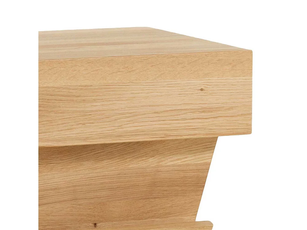 Nachtkonsole aus Wildeiche Massivholz Zeitungsablage