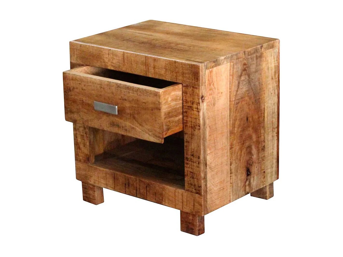 Nachtschrank aus Akazie Massivholz 40 cm breit