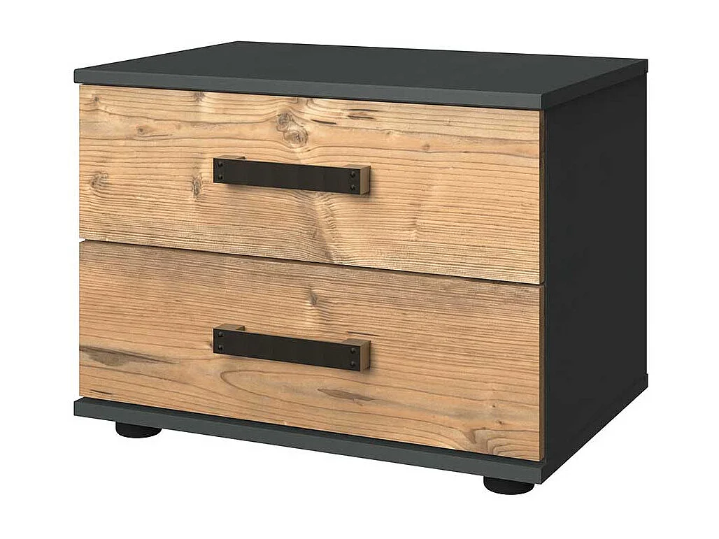 Nachtschränkchen im Industry und Loft Stil zwei Schubladen