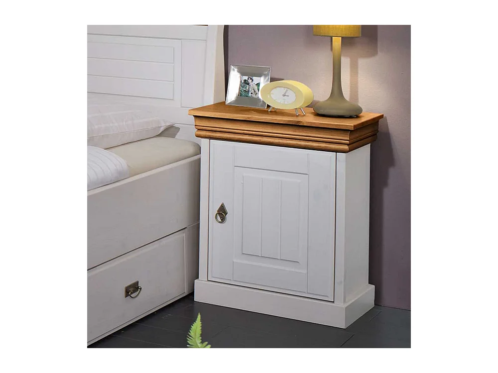 Nachschrank in Weiß Honigfarben