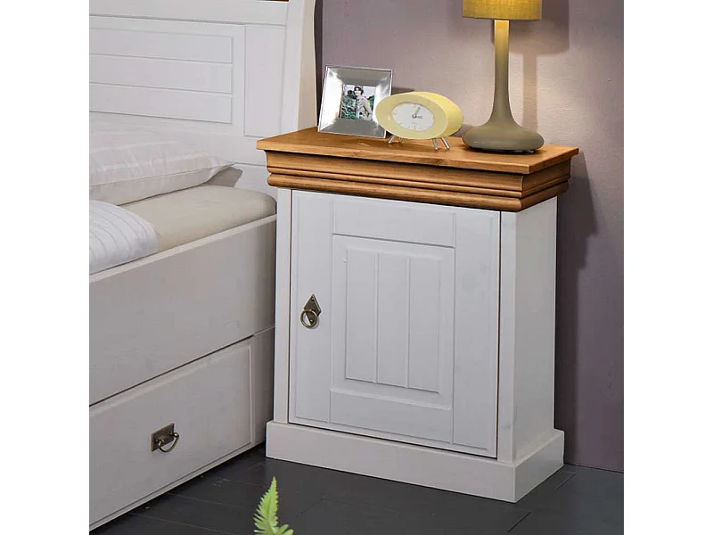 Nachschrank in Weiß Honigfarben