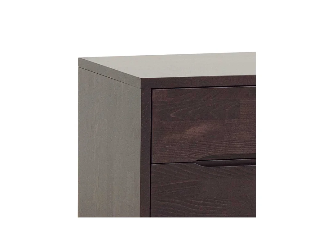 Nachtkonsole in Wengefarben Buche Massivholz