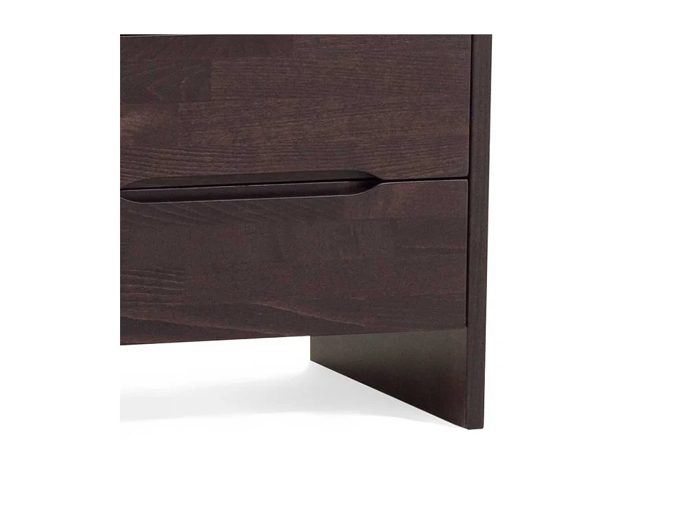 Nachtkonsole in Wengefarben Buche Massivholz