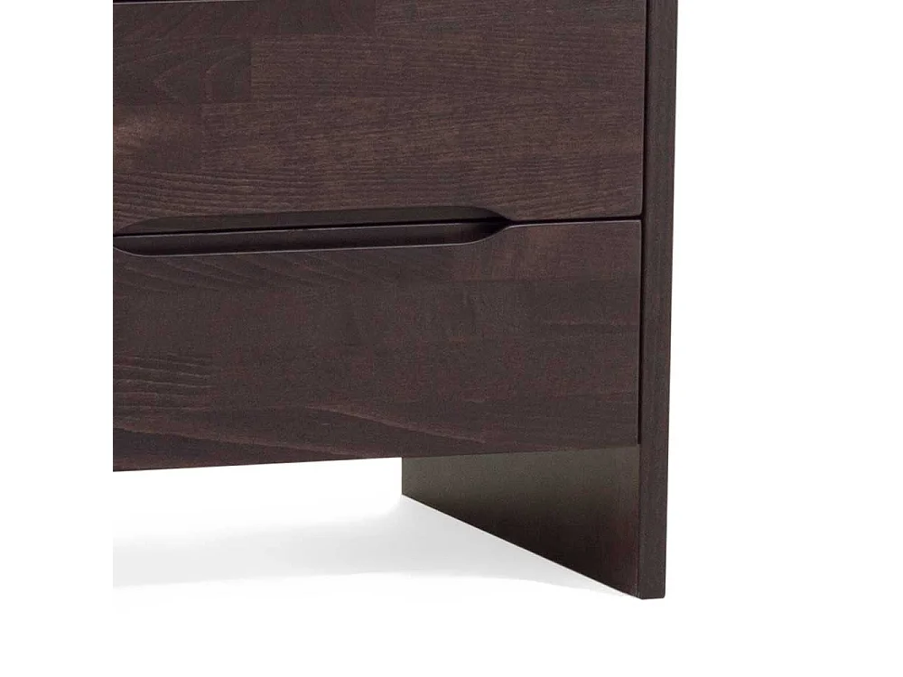 Nachtkonsole in Wengefarben Buche Massivholz