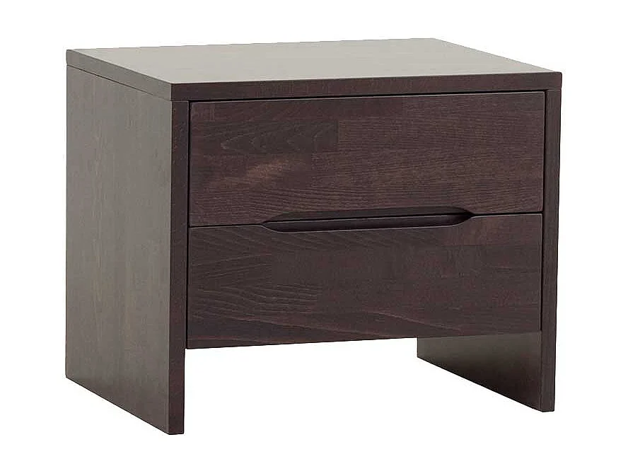 Nachtkonsole in Wengefarben Buche Massivholz