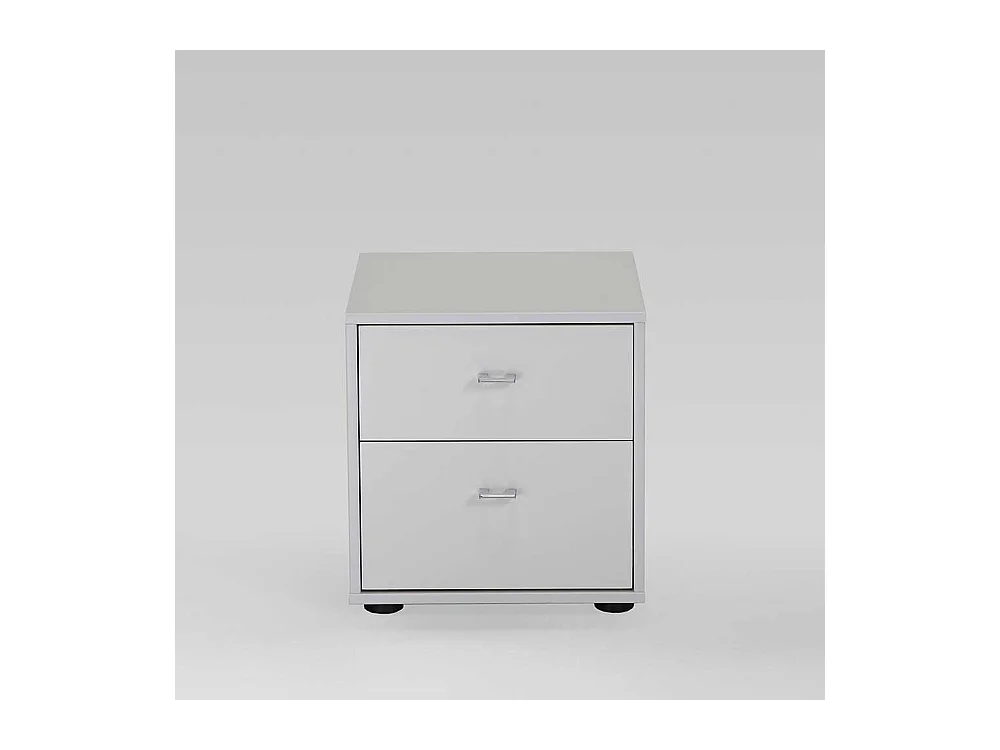 Nachtkommode in Weiß Glas beschichtet