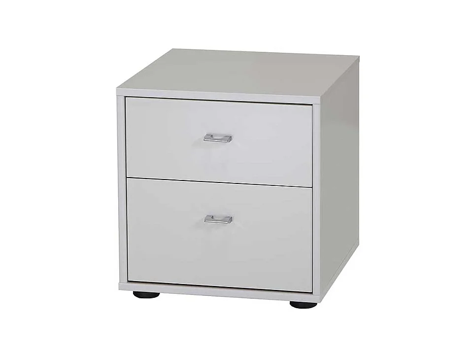 Nachtkommode in Weiß Glas beschichtet