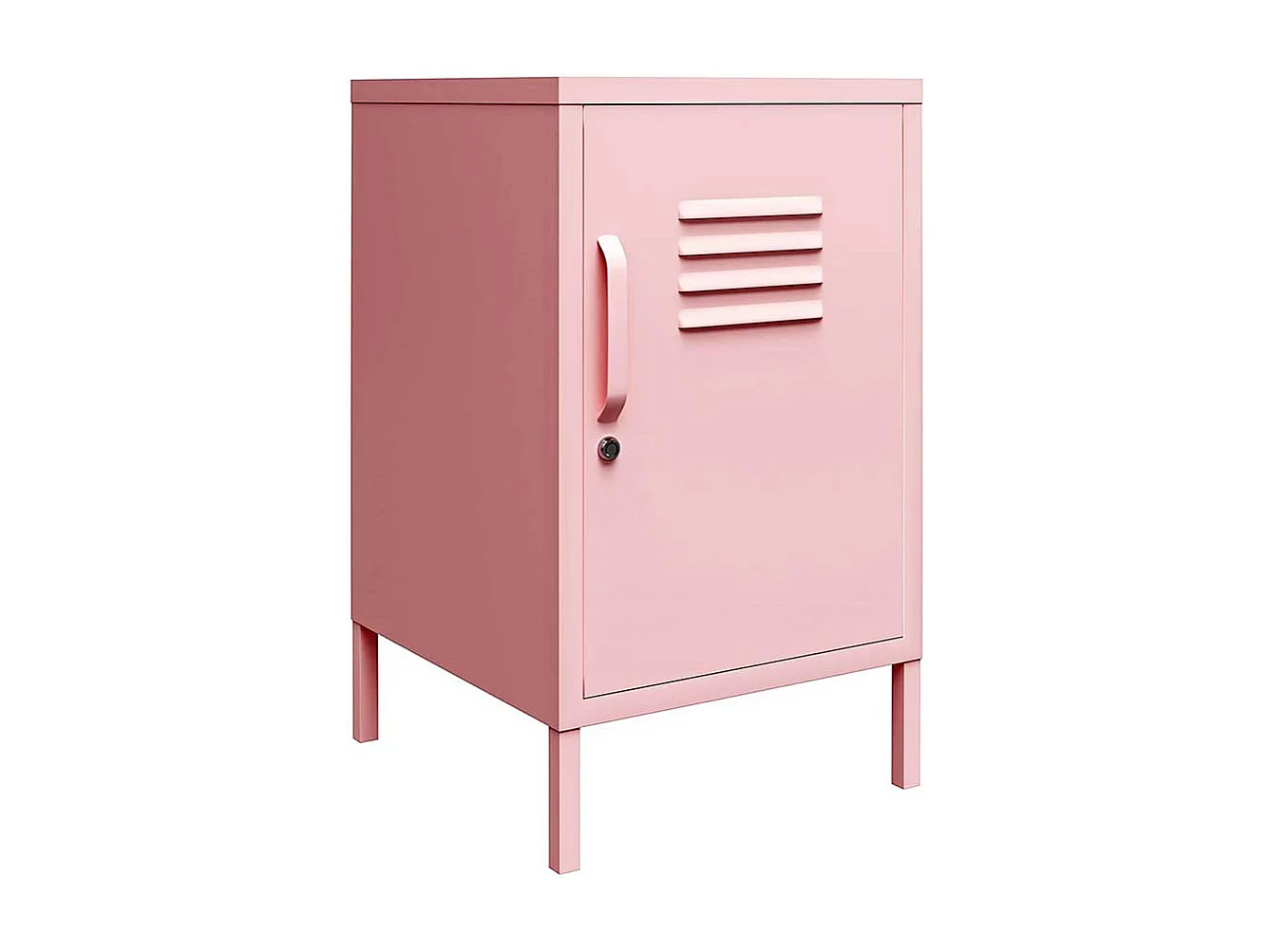 Rosa Beistellschrank mit 1 Tür Metall