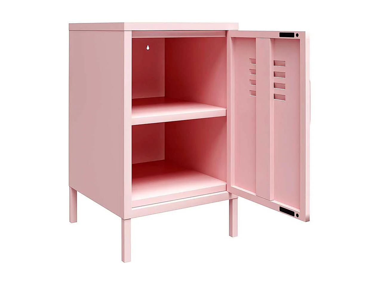 Rosa Beistellschrank mit 1 Tür Metall