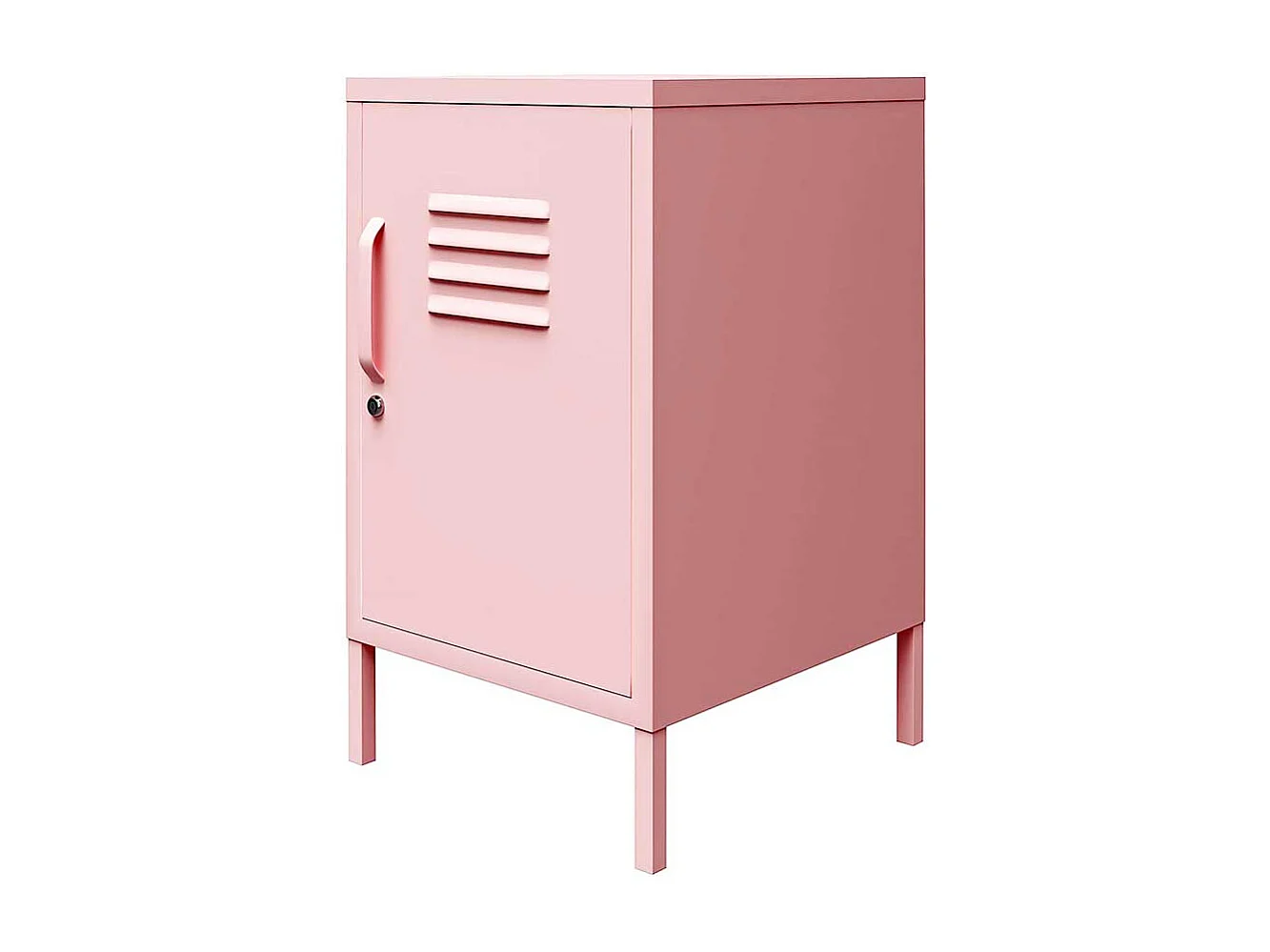 Rosa Beistellschrank mit 1 Tür Metall