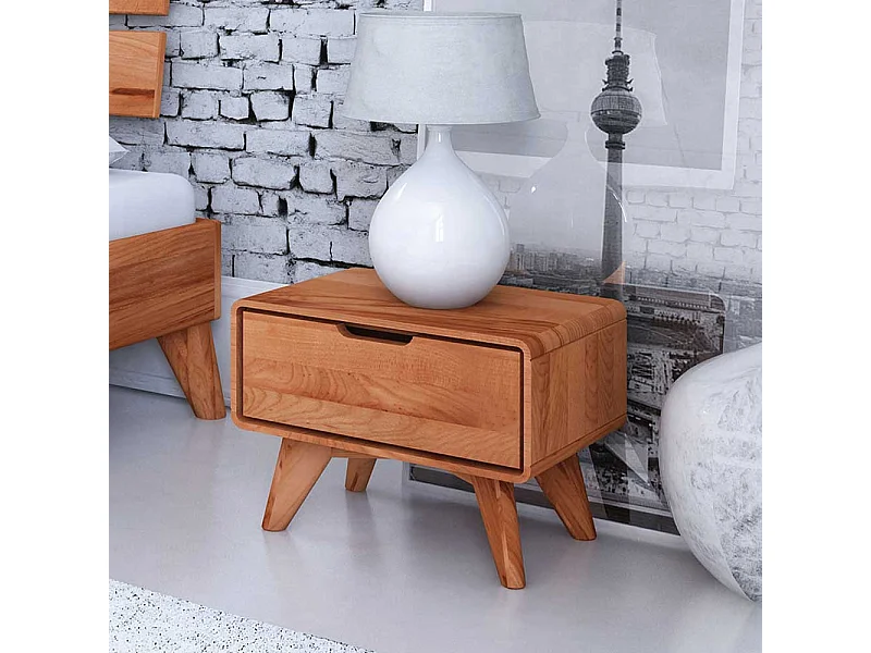 Nachttisch aus Kernbuche Massivholz einer Schublade