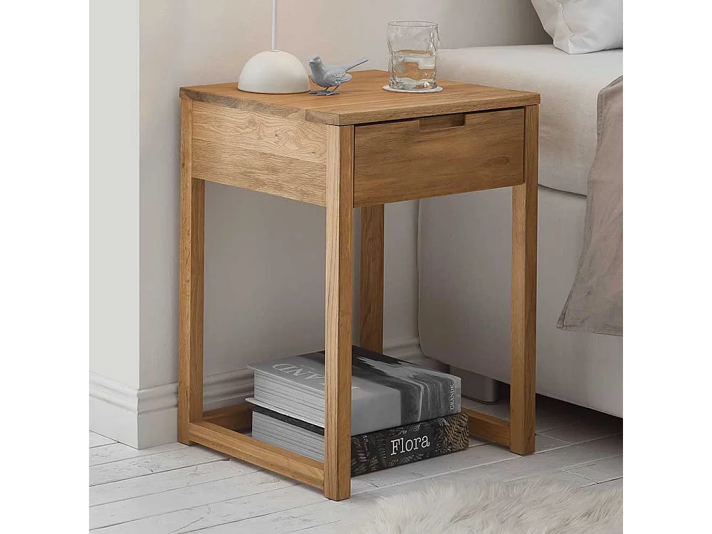 Nachtschränkchen aus Eiche Massivholz 60 cm hoch 45 cm breit