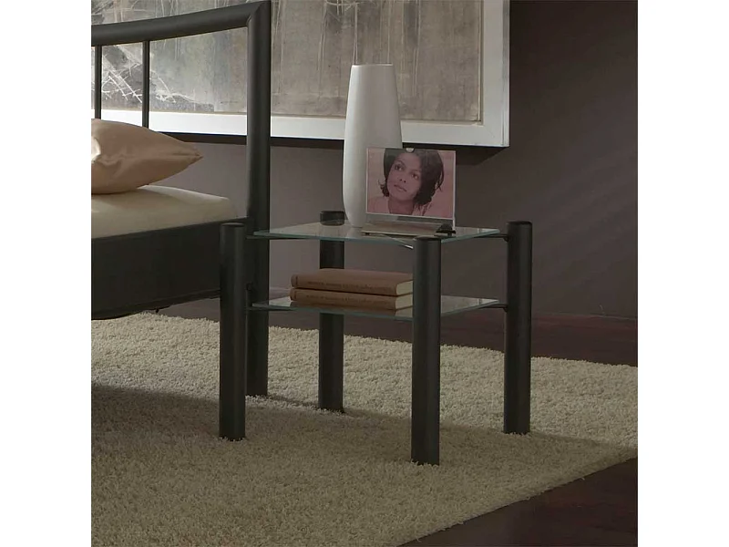 Nachtkonsole mit Glasböden Grau