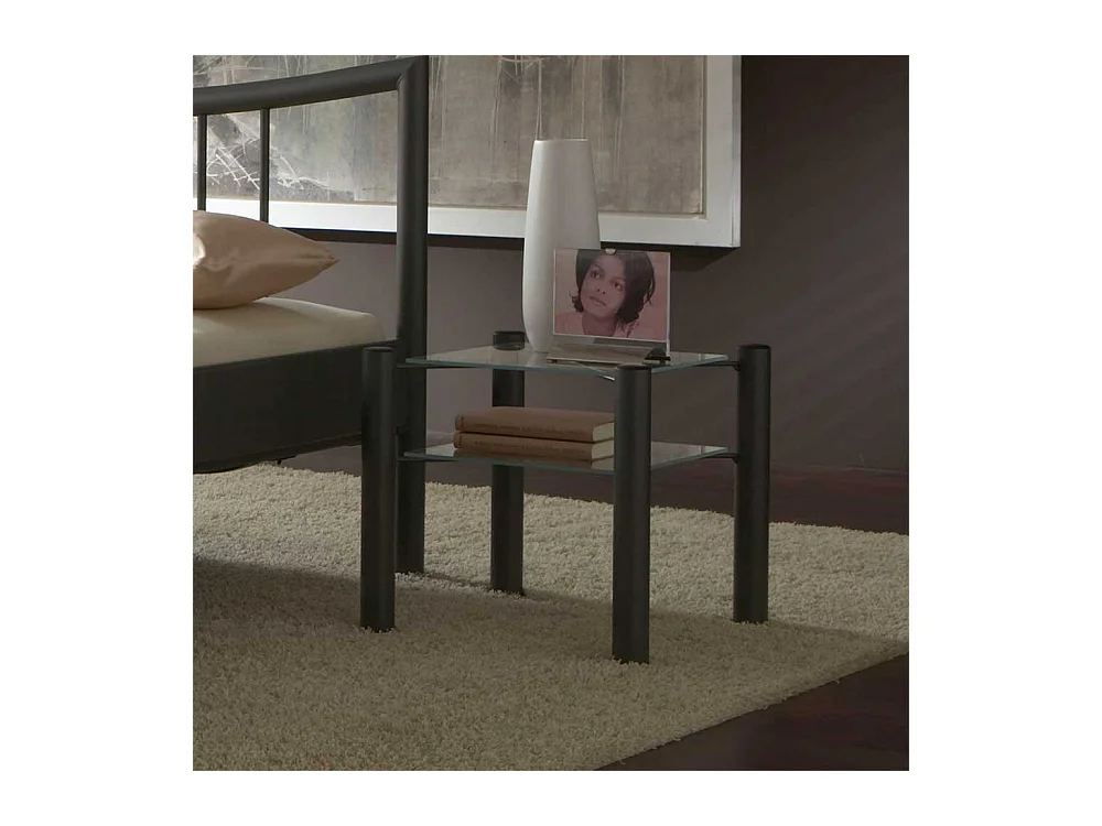 Nachtkonsole mit Glasböden Grau