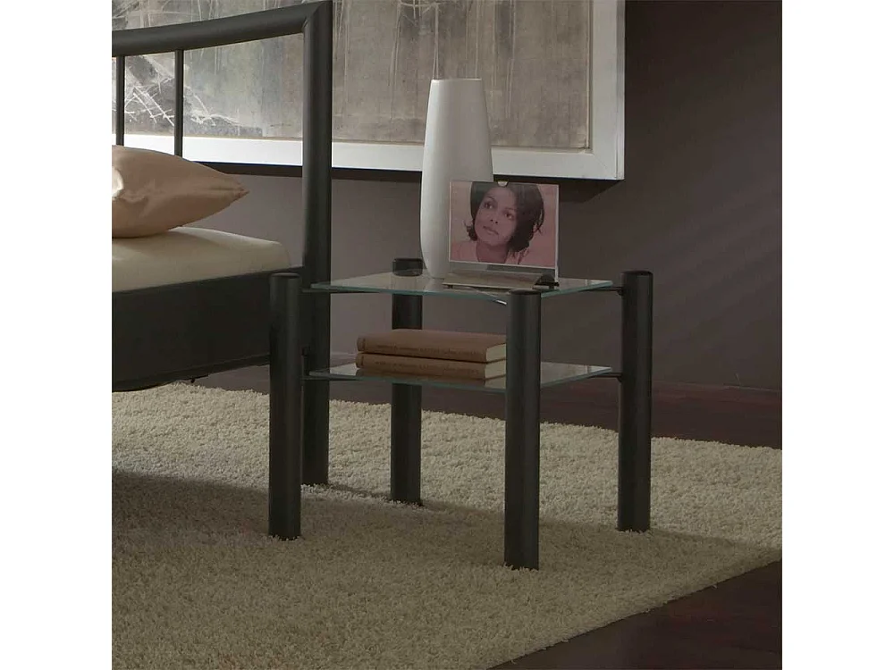 Nachtkonsole mit Glasböden Grau