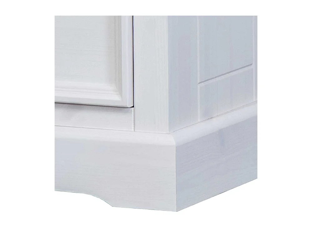 Nachtschrank in Weiß und Eichefarben Kiefer Massivholz