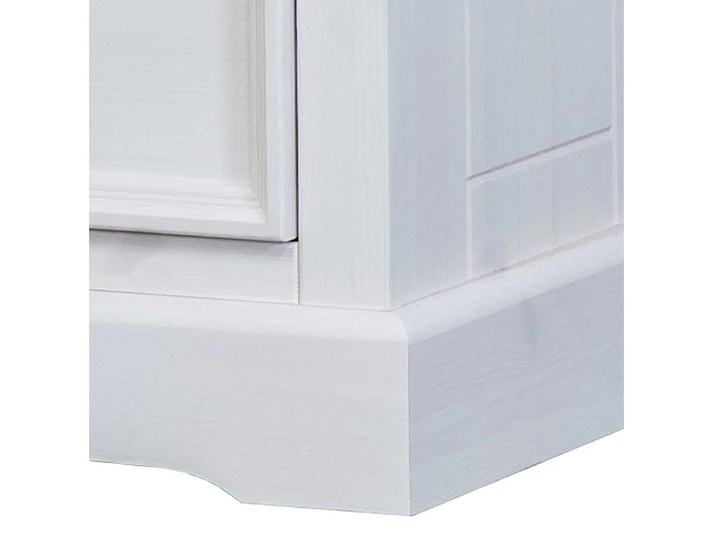 Nachtschrank in Weiß und Eichefarben Kiefer Massivholz