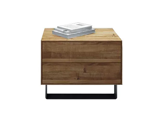 Nachtkonsölchen aus Wildeiche Massivholz Stahl